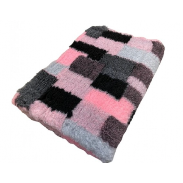 vetbed m/pink felter 75x100cm