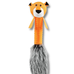 Plys tigerhoved med plastkrop og hale 48x13 cm