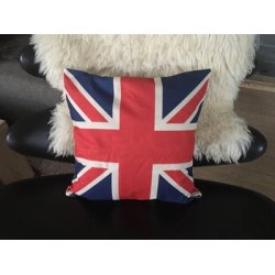 Pudebetrk m / engelsk flag 40x 40 cm