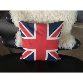 Pudebetrk m / engelsk flag 40x 40 cm