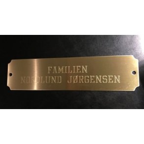 Skilt til dr i messing str 19,5x 5,5 cm