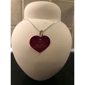 Mindekde til urne m/ hjerte-skilt