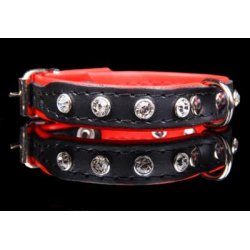 Hndlavet lderhalsbnd til sm racer med similisten.