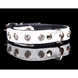 Hndlavet lderhalsbnd til sm racer med similisten.