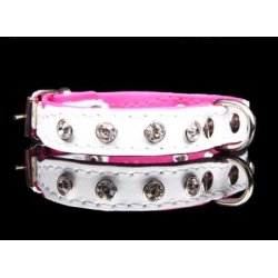 Hndlavet lderhalsbnd til sm racer med similisten.