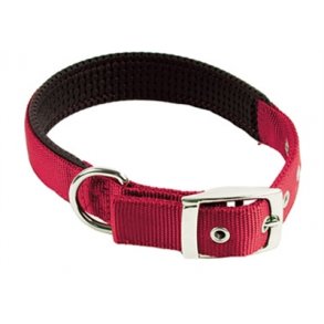 Nylon halsb�nd I cerise r�d