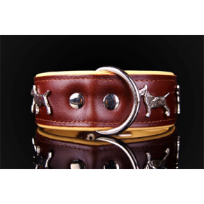 H�ndlavet Bullterrier halsb�nd 55/4 cm bred