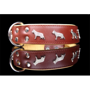 H�ndlavet German shepherd halsb�nd 65/ 5 cm bredt